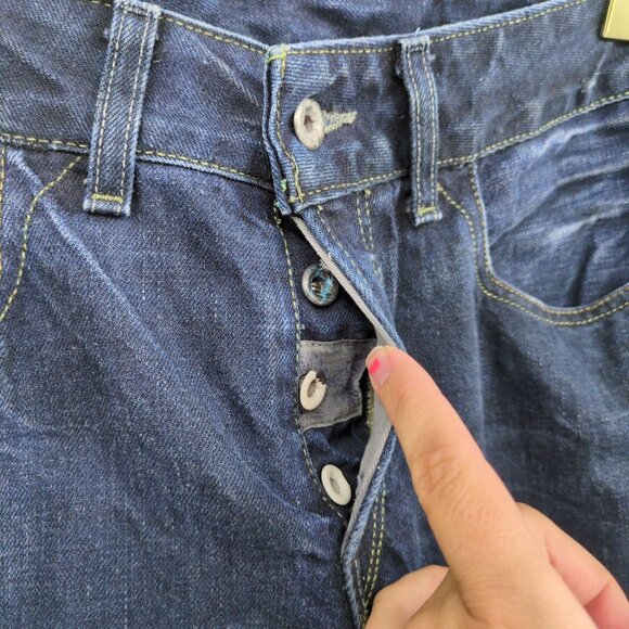 Loomstate Organic Cotton Jeans W31 Dark Wash Button Fly USA Made Eco Minimalist - Picture 4 of 11